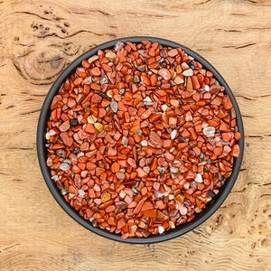 Red Jasper Crystal Chips - Energy Crystals - Semi Tumbled Stone - Mini Bottle Crystal - Bulk Crystal Chips - 3-5mm