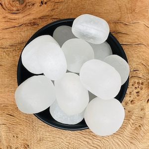 Selenite Tumbled Stone - Selenite Spar Tumbled - Polished Selenite - Gemstone Healing Crystals - Pocket Stone
