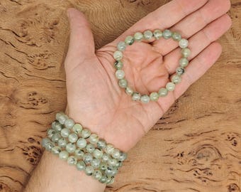 Prehnite Bracelet Gemstone Beads - Natural Crystals Stretchy Bracelets - Beads Bracelets - Chakra Healing - Bulks