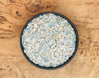 Aquamarine Morganite Crystal Chips: Semi Tumbled Mini Crystals (3-5mm)