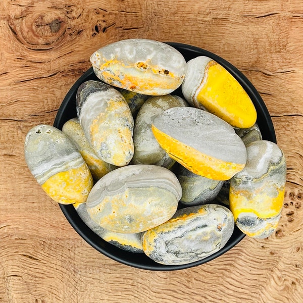 Bumblebee Jasper Tumbled Stone - Polished Tumbled Stone - Solar Plexus - Yellow Jasper - High Quality