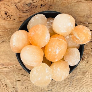 Selenita de yeso naranja - Selenita naranja natural - Cristales de meditación - Piedras de primera calidad