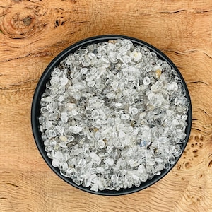 Herkimer Diamond Quartz Crystal Chips - Roller Bottle Chips - Semi Tumbled Stone - Mini Bottle Crystal - Bulk Crystal Chips - 3-5mm