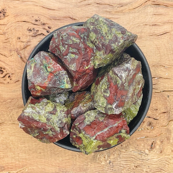 Dragon Blood Jasper Rough Stone - Raw Jasper - Root Chakra - Red and Green Stone