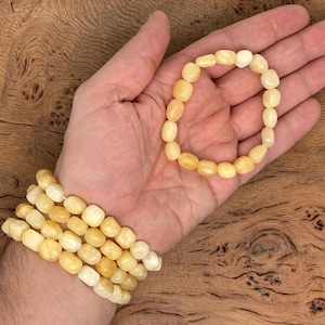 Natural Yellow Calcite Tumbled  Bracelet Gemstone - Crystals Stretchy Bracelets - Crystal Jewelry - Energy Healing - Handmade Jewelry