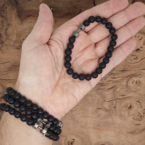 Black Tourmaline Bracelet Gemstone Beads - Natural Crystals Stretchy Bracelets - Beads Bracelets - Chakra Healing - Bulk Lots