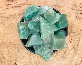 Piedra áspera de aventurina - Cristal de aventurina verde natural - Wicca - Curación de cristal - Aventurina verde áspera