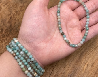 Caribbean Calcite Bracelet Gemstone Beads - Natural Crystals Stretchy Bracelets - Calming & Healing Crystal Jewelry - 4mm