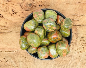 Unakite Tumbled Stone - Natural Tumbled Stone - A Greda Polished Crystal - Collection - Pound Bulk Wholesale