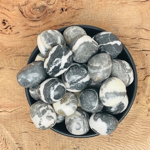 Zebra Calcite Tumbled Stone - Making Gemstone Zebra - Zebra Calcite Specimen - Healing Crystals