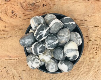Zebra Calcite Tumbled Stone - Making Gemstone Zebra - Zebra Calcite Specimen - Healing Crystals