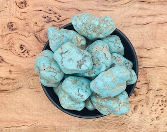 Piedra pulida turquesa - Piedra caída turquesa - Piedra curativa Reiki - Hacer joyas - Regalarla
