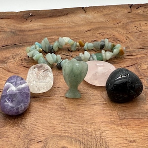 Conjunto de cristales curativos: cristales curativos para protección, equilibrio y amor - Limpieza energética