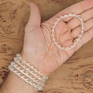 Bracelet en quartz transparent, perles de pierres précieuses, cristaux naturels, bracelets extensibles, bracelets de perles, guérison des chakras, lots en vrac