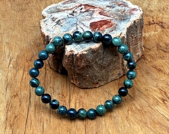 Kambaba Jasper Bracelet Gemstone Beads - Natural Crystals Stretchy Bracelets - Calming & Healing Crystal Jewelry