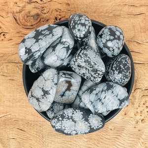 SnowFlake Obsidian Tumbled Stone - Natural SnowFlake Obsidian Crystals - Gemstone for Jewelry Making - Healing Obsidian