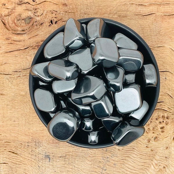 Hematite Tumbled Stone - Heavy Stones - Polished Silver Hematite - Grounding Healing Crystal