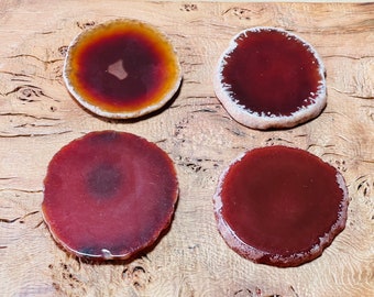 Red Agate Slice Round Shape - Agate Slab Geode - Genuine Agate Slice - Banded Agate Slice - Choose Size Options