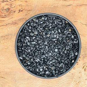 Black Tourmaline Crystal Chips - Roller Bottle Chips - Semi Tumbled Stone - Mini Bottle Crystal - Bulk Crystal Chips - 3-5mm