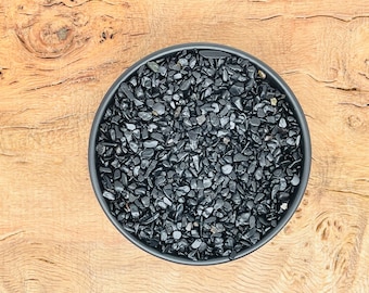 Black Tourmaline Crystal Chips - Roller Bottle Chips - Semi Tumbled Stone - Mini Bottle Crystal - Bulk Crystal Chips - 3-5mm