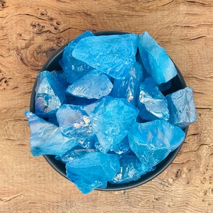 Rough Blue Aura Crystal - Rainbow Aura Quartz - Gemstone Aura Stone - Wholesale Bulk Crystals