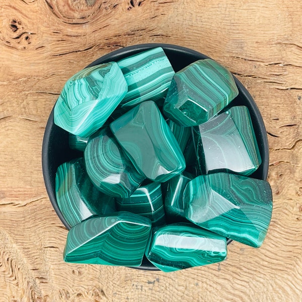 Grade Malachite Tumbled Stone - Tumbled Malachite Crystal - Premium Quality Crystals - Gifts