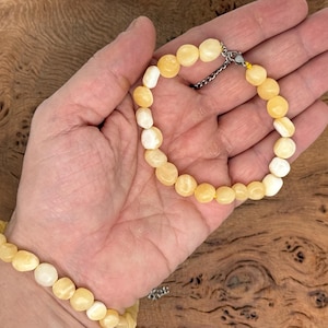 Natural Yellow Calcite Tumbled  Bracelet Gemstone - Natural Crystals Bracelets - Crystal Jewelry - Energy Healing - Handmade Jewelry