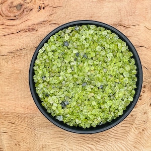 Peridot Crystal Chips - Gemstone Peridot Chips - Mini Tumbled Stone - Mini Bottle Crystal - Bulk Crystal Chips - 3-5mm