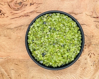 Peridot Crystal Chips - Gemstone Peridot Chips - Mini Tumbled Stone - Mini Bottle Crystal - Bulk Crystal Chips - 3-5mm