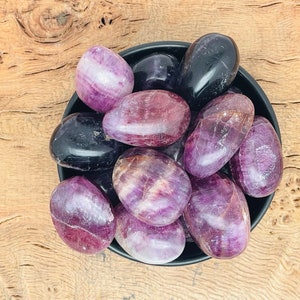 Purple Fluorite Tumbled Stone - Shop Metaphysical Crystals - Polished Yellow Fluorite - Wholesale Bulks