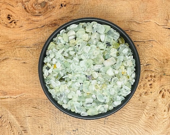 Prehnite Crystal Chips: Mini Tumbled Gemstone (3-5mm)