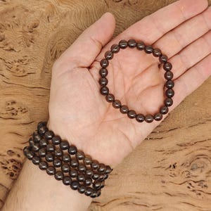 Pulsera de cuarzo ahumado con cuentas de piedras preciosas - Pulseras elásticas de cristales naturales - Pulseras de cuentas - Curación de chakras - A granel