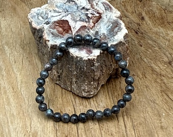 Coffee Labradorite Bracelet Gemstone Beads - Natural Crystals Stretchy Bracelets - Calming & Healing Crystal Jewelry