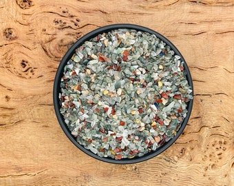 Chip di cristalli di sangue africano - Cristalli energetici - Pietra semi burattata - Mini bottiglia di cristallo - Chip di cristallo sfusi - 3-5mm