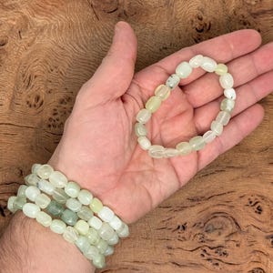 Natural New Jade Tumbled  Bracelet Gemstone - Crystals Stretchy Bracelets - Crystal Jewelry - Energy Healing - Handmade Jewelry