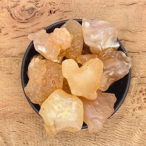 Yellow Chalcedony Rough Stone - Chalcedony Agate Raw - Chalcedony Crystal - Druzy Agate