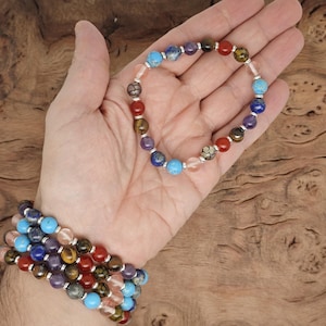 Empath Shield  Bracelet Gemstone Beads - Carnelian, Lapis Lazuli, Amethyst, Tiger Eye, Blue Stone, Pink Agate - Beads Bracelets - Chakra