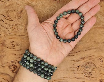 Kambaba Jasper Bracelet Gemstone Beads - Natural Crystals Stretchy Bracelets - Beads Bracelets - Chakra Healing - Bulk Lots