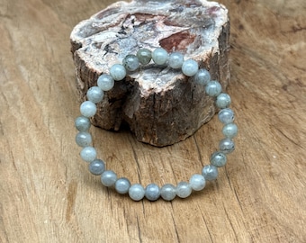 Labradorite Bracelet Gemstone Beads - Natural Crystals Stretchy Bracelets - Calming & Healing Crystal Jewelry