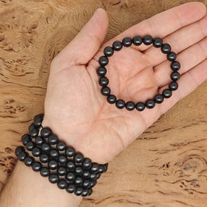 Shungite Bracelet Gemstone Beads - Natural Crystals Stretchy Bracelets - Beads Bracelets - Chakra Healing - Bulk Lots