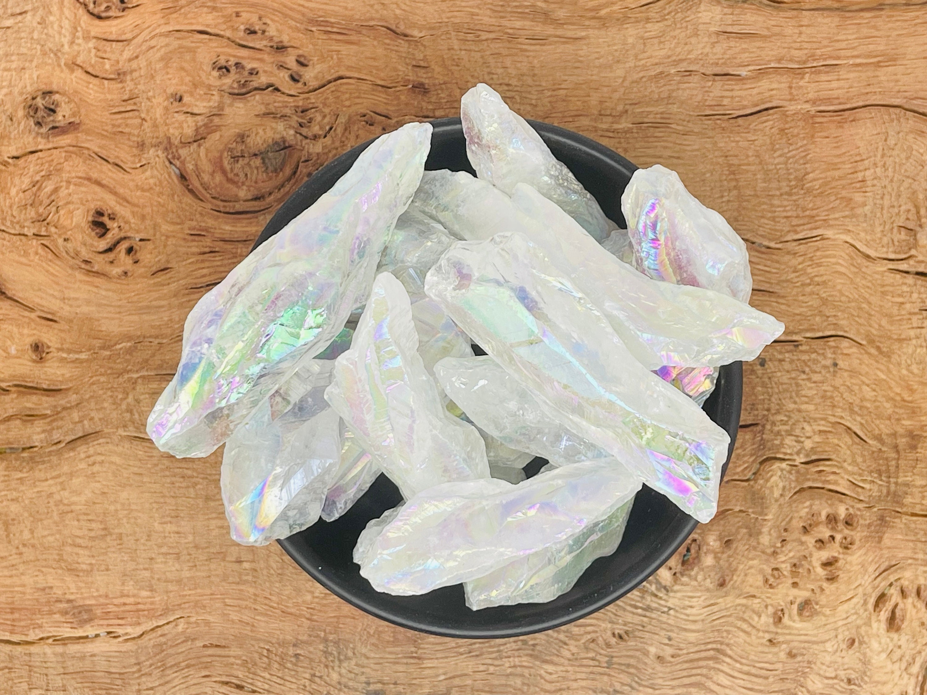 Rough Angel Aura Crystal Point - Rainbow Aura Quartz Point - Gemstone Aura Stone - Wholesale Bulk Crystals