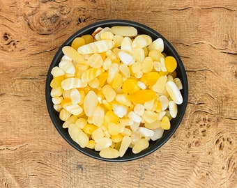 Yellow Calcite Crystal Chips - Gemstone Calcite Chips - Semi Tumbled Stone - Mini Bottle Crystal - Bulk Crystal Chips - 5-8mm