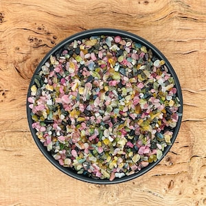 Rainbow Tourmaline Crystal Chips - Roller Bottle Chips - Semi Tumbled Stone - Mini Bottle Crystal - Bulk Crystal Chips - 3-5mm