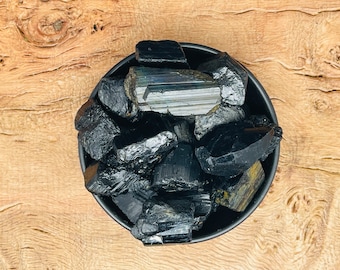 Black Tourmaline Rough Stone - High Grade Black Tourmaline - Wholesale Crystals - Best Protection Stone
