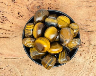 Piedra caída de ojo de tigre dorado - Piedras preciosas de ojo de tigre - Fabricación de joyas - Colección Essen