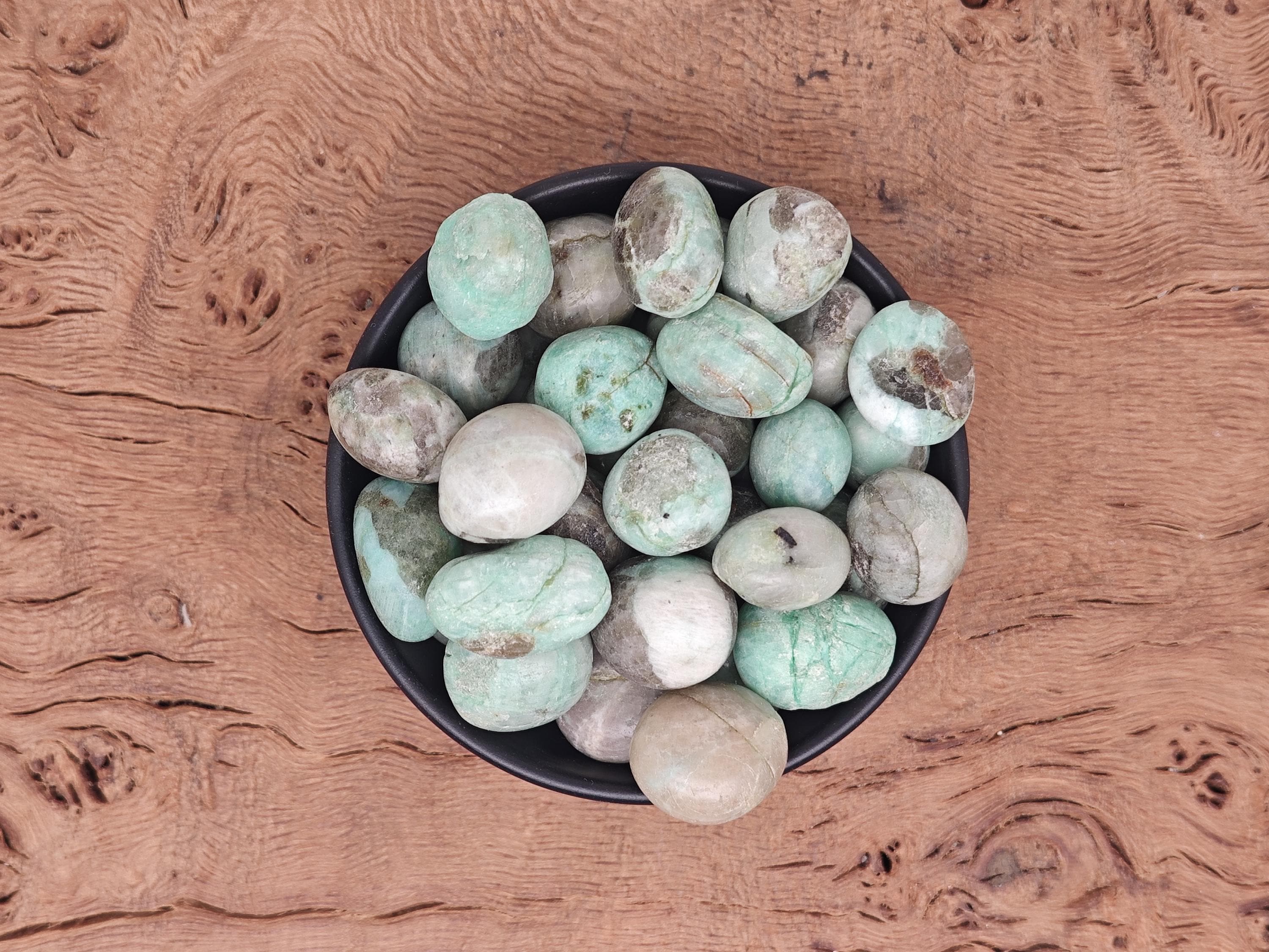 Azurite with Green Moonstone Tumbled Stone - Polished Moonstone - Gemini Crystal - Wholesale Crystals