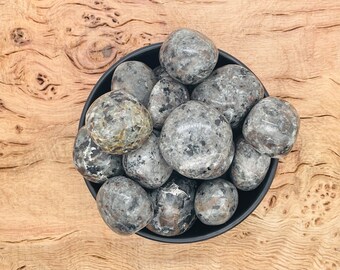 thumbnail image 2 of Natural Yooperlite Tumbled Stones - UV Reactive Polished Palm Rocks - Made In USA 2 of 5