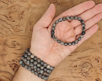 Bracciale Yooperlite con perline di pietre preziose - Cristalli di sodalite fluorescenti UV naturali Braccialetti elastici - Braccialetti di perline - Guarigione dei chakra