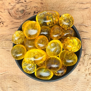 Natural Citrine Tumbled Stone - Cracked Citrine Crystals - Reiki - Luck Yellow