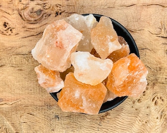 Piedra áspera de sal del Himalaya - Trozo de sal del Himalaya - Cristales curativos de Reiki para la limpieza - Cristales curativos